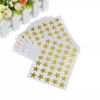 10 шт., милые наклейки со звездами, этикетки для учителя, награда для детей, студенческий подарок, канцелярские принадлежности золотой