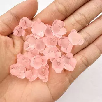 10 шт. милые прозрачные красочные медвежьи бусины из смолы, аксессуары для рукоделия, браслет, ожерелье, серьги, детские украшения для волос, изготовление материалов ручной работы 18MM*15MM*11MM 10 pieces зелёный