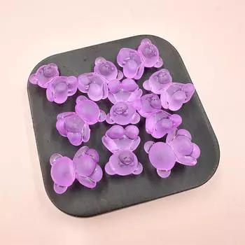 10 шт., милые прозрачные красочные медвежьи бусины из смолы, браслет «сделай сам», ожерелье, серьги, детские украшения для волос для изготовления ювелирных изделий, материал ручной работы 18MM*15MM*11MM 10 pieces зелёный