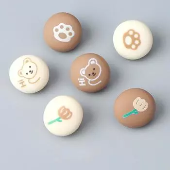 10 шт., милые пуговицы с медвежонком, мультяшный медведь, цветок, 18 мм, круглые пластиковые пуговицы с хвостовиком, аксессуары для детской одежды 18mm