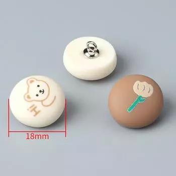 10 шт., милые пуговицы с медвежонком, мультяшный медведь, цветок, 18 мм, круглые пластиковые пуговицы с хвостовиком, аксессуары для детской одежды 18mm