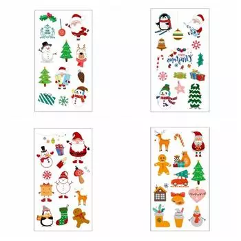 10 шт. милые рождественские временные татуировки наклейки водонепроницаемые рождественские подарки наклейки с героями мультфильмов дети 01