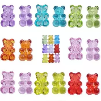 10 шт. милые смоляные подвески «сделай сам» с медвежонком, бусины с отверстием, ожерелье, кулон, серьги, изготовление украшений, декор «сделай сам» 10Pcs синий