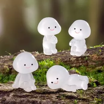 10 шт. милые светящиеся человечки смоляные украшения настольные украшения для дома кавайные маленькие миниатюрные фигурки аксессуары детские подарки 5