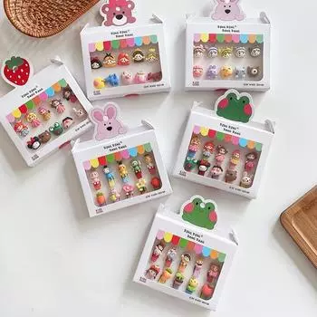 10 шт., милые заколки для волос для маленьких девочек, корейские эластичные ленты принцессы с героями мультфильмов для детей, каваи, аксессуары для волос для маленьких девочек