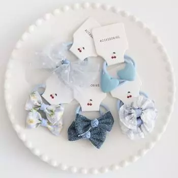 10 шт., милые завязки для волос с бантом, детские банты для девочек, головной убор с цветком, модная веревка для волос 8