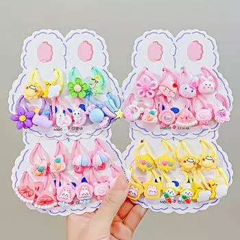 10 шт., милый бантик, эластичная лента для волос, веревка для волос с героями мультфильмов для девочек, милый держатель для хвоста, резинка для волос, детские резинки для волос, резинки для волос