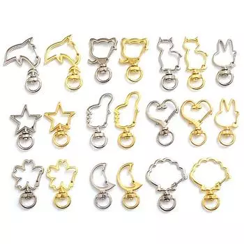 10 шт. милый луна, звезда, сердце, кошка, животное, цветок, полые брелки «сделай сам», аксессуары, брелок с застежкой-омаром с открытым кольцом 8 мм