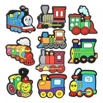 10 шт. милый поезд мультяшной серии ПВХ подвески для обуви для украшения обуви 10pcs