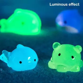 10 шт., милый полимерный светящийся Кит, осьминог, морской организм, миниатюрный орнамент для сказочного сада, микропейзаж, украшение в горшке 2
