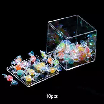 10 шт. мини-акриловый витринный шкаф, прочная коробка для конфет, многофункциональный прозрачный органайзер для 3.3x3.3x3.3cm