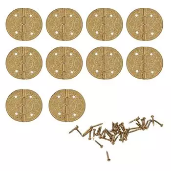 10 шт. Мини-антикварные петли круглые изысканные ретро-дизайн коррозионностойкие латунные петли для деревянных