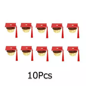 10 шт. Мини черные выпускные колпачки DIY докторская шляпа Deocr с кисточками выпускной вечер украшения синие праздничные аксессуары красный