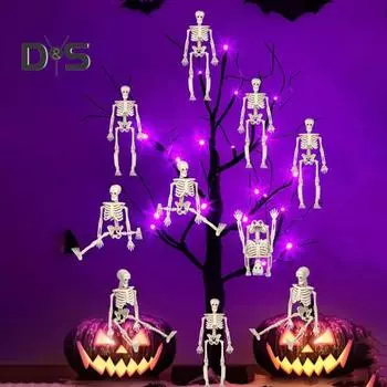 10 шт. Мини-фигурка скелета, украшение, 6 дюймов, подвижная человеческая кость, пластиковый череп, реквизит для Хэллоуина, дома с привидениями, вечеринки A