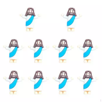 10 шт. Мини-фигурки Иисуса, духовные сувениры для вечеринок, расписанные вручную маленькие игрушки, святая статуя для