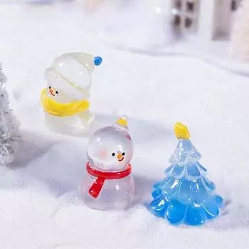 10 шт. Мини-фигурки из смолы для рождественской елки, милые рождественские украшения, настольные аксессуары Style 4