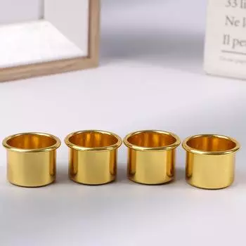 10 шт. Мини-круглая подставка для свечей, золотая подставка для подсвечника своими руками, подставка для контейнера, аксессуары из алюминия для домашнего декора вечеринки