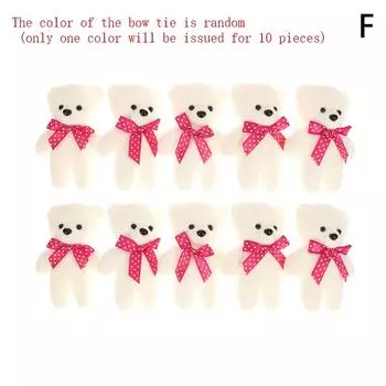 10 шт. Мини-кукла-медведь, пара медведей, цветочный букет, декор, одетая мягкая игрушка, кукла из пенопласта, плюшевые игрушки для подарков на день рождения, декор комнаты