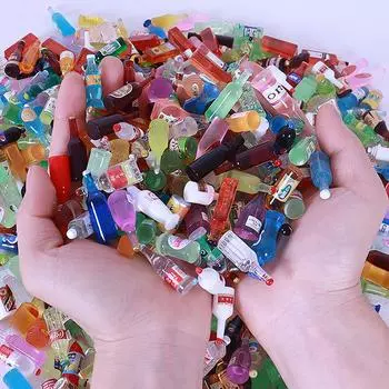 10 шт., мини-кукольный домик, бутылка для вина, напитков, кукольный домик, кухонные украшения, аксессуары, игрушка для ролевых игр для детей, подарки