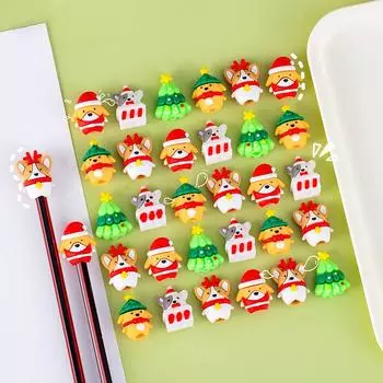 10 шт. Мини милый мультяшный рождественский силиконовый чехол для ручки, кавайный колпачок для карандаша, креативный удлинитель для карандашей, школьные принадлежности, подарки