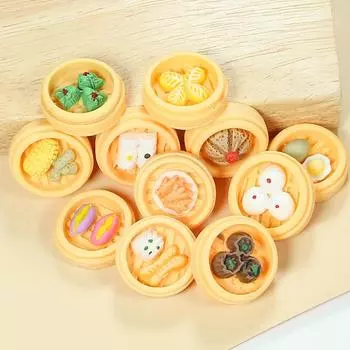 10 шт., мини-миниатюры для еды, завтрака, смоляной орнамент, сделай сам, сказочный сад, украшение для кукольного домика, мох, террариум, микропейзаж 0.8x2.3cm разноцветный