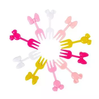 10 шт. Мини-мультяшная фруктовая вилка для детей, закусок, тортов, десертов, зубочисток, бенто, обедов, вечеринок, фруктовая вилка