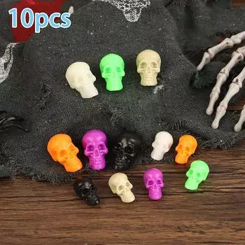 10 шт. Мини пластиковые черепа головы маленькие скелетные головы поддельные черепа украшения украшения