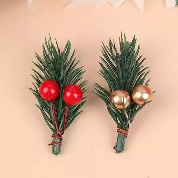 10 шт. Мини-пластиковые имитационные ягоды, ветки, букет, рождественская елка, домашний обеденный стол, подарочная коробка для вечеринки, украшение