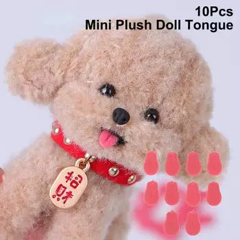 10 шт. Мини плюшевая кукла язык украшения милый плюшевый пес маленький язык для мультяшных кукол аксессуары красный