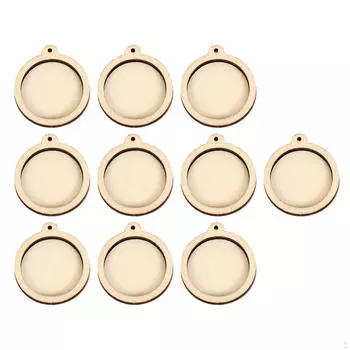 10 шт. Мини-пяльцы для вышивания Рамки Деревянный дисплей для подвесок-шармов Round