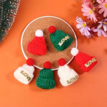 10 шт. Мини Рождественская вязаная шапка Рождественское украшение Праздничная подвеска ручной работы своими руками