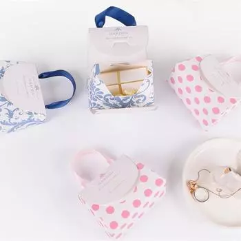 10 шт. мини складная шоколадная сумочка модная женская подарочная сумка для помады детская коробка для хранения конфет синий