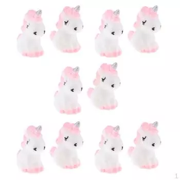 10 шт. мини-смолы милые статуи единорога миниатюрные сказочные садовые украшения рождественские подарки для детей