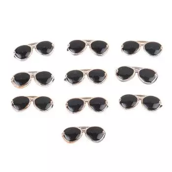 10 шт. мини-солнцезащитные очки с плоской задней частью из смолы, декор «сделай сам», игрушки для кукол, аксессуары one size