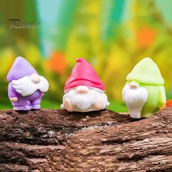 10 шт. Мини-статуэток гномов, миниатюрные фигурки гномов из смолы, расписанные вручную настольные украшения в виде гномов для цветочных горшков, микропейзаж 10 pcs розы красного