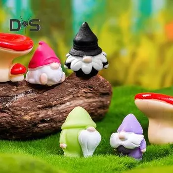 10 шт. Мини-статуэток гномов, миниатюрные фигурки гномов из смолы, расписанные вручную настольные украшения в виде гномов для цветочных горшков, микропейзаж 10 pcs розы красного