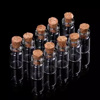 10 шт. Мини-стекло для флакона Wish Bottle с пробковой пробкой для хранения подвеска 0,5/1/2/