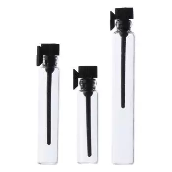 10 шт. Мини стеклянные флаконы для образцов духов, пустые лабораторные пробирки для пробной партии духов, портативные многоразовые флаконы 1ML