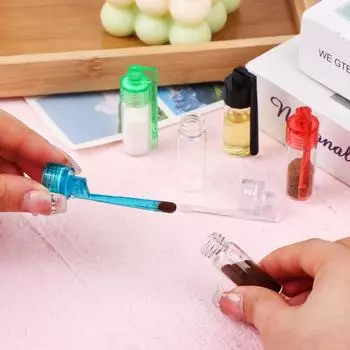 10 шт. мини-стеклянные флаконы с ложками, портативная маленькая карманная коробка для приправ, бутылка-дозатор для специй, герметичные бутылки для хранения, тайник