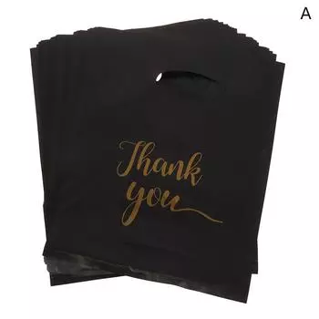 10 шт. Мини-сумки для подарков из пластика с надписью «Спасибо», многоразовые праздничные сумки, пластиковые подарочные пакеты на день рождения, День благодарения, рождественский подарочный пакет A