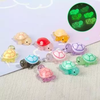 10 шт. Мини светящиеся черепахи домашний декор ландшафтный дизайн смоляные поделки светящиеся черепахи сад аквариум миниатюры украшения украшения 10pcs