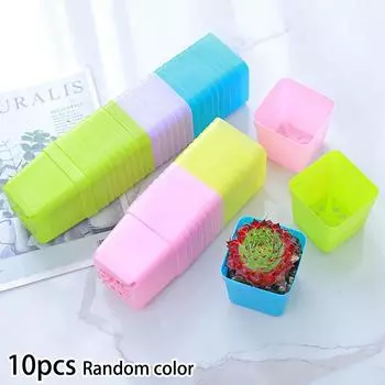 10 шт. мини-тазик квадратные цветочные горшки поднос для суккулентов домашний декор бонсай DIY