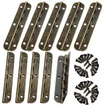 10 шт. мини удлиненный античный латунный бронзовый сундук для ювелирных изделий подарок деревянная музыкальная шкатулка винный шкаф кукольный домик дверная петля с винтом Type 15 12x13mm