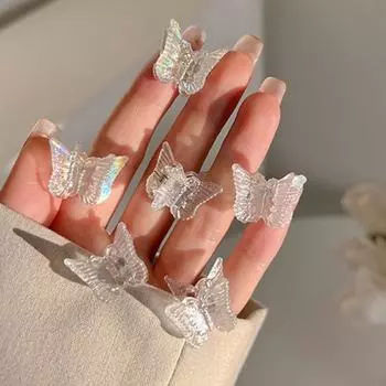 10 шт. Мини-заколки-бабочки для волос, прозрачные, милые, сладкие, заколки для волос, аксессуары для волос