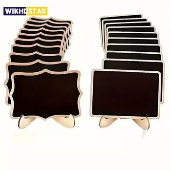 10 шт. Мини-знаки для меловой доски с мольбертом для свадеб, дней рождения, вечеринок, таблички для объявлений и декора мероприятий, деревянные карточки с указанием мест 10pcs A