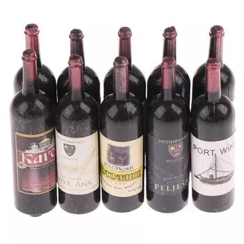 10 шт. миниатюрная бутылка из смолы для кукольного домика, имитация бутылки вина, аксессуары для модели 5cm красный