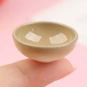 10 шт., миниатюрная миска, блюдо, круглая, масштаб 1/12, кукольный домик, кухонный аксессуар для столовой