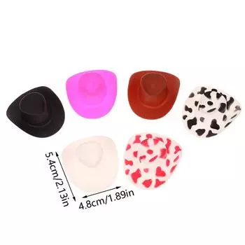 10 шт. Миниатюрная пластиковая кукольная шляпа, ковбойская шляпа в стиле вестерн, ковбойская шляпа для кукол, аксессуары для украшения