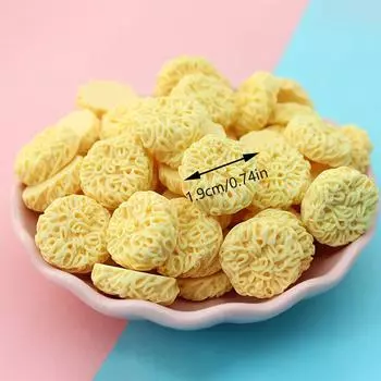 10 шт. Миниатюрная смола Каваии Миниатюрные круглые квадратные лапши быстрого приготовления