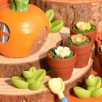 10 шт. Миниатюрные аксессуары для кукольного домика, мини-симулятор цветочного горшка, мебель, модель, игрушки для украшения кукольного домика S